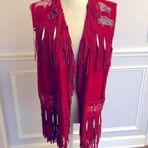 Patricia Wolf Hand Painted Vest - size M